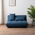 Rozkładana sofa do spania z tapicerki w kolorze niebieskim, składana konstrukcja, nowoczesny mebel do salonu marki Timbertechbenchco